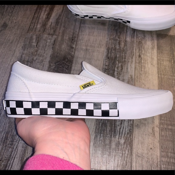 Vans slip on pro checkerboard white yellow shoes - Picture 2 of 6
